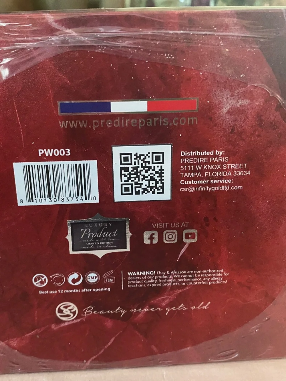 Prédiré Paris Red Wine Intensive Mask-Face, Neck and Chest 1.7 fl oz, MSRP $950